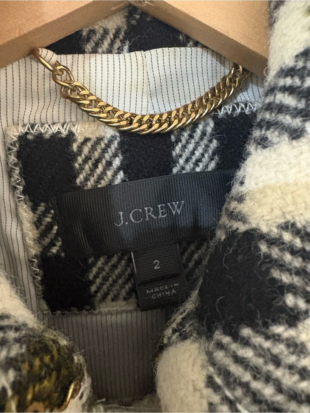 J.Crew Double Breasted Wool Coat in Cypress Black Ivory Oxford - Picture 6 of 11